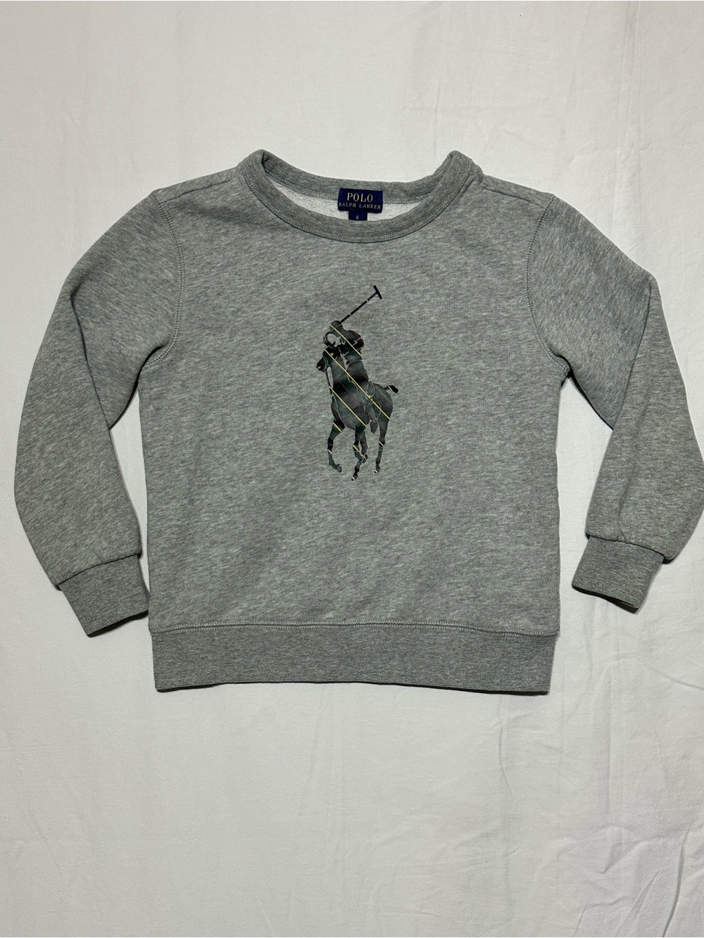 Polo by Ralph Lauren Kids Heather Gray Pullover Sweatshirt with Pony Logo